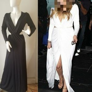 New. Black , long sleeve dress , deep v neck